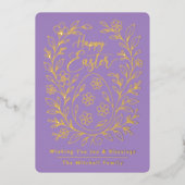 Carte De Vœux En Aluminium Personalized Spring Easter Egg Gold Floral (Recto)