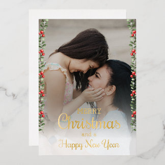 Carte De Vœux En Aluminium Personnaliser photo couronne Joyeux Noël