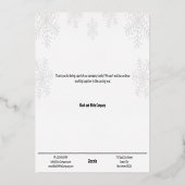 Carte De Vœux En Aluminium Petite entreprise de flocon de neige en argent noi (Verso)