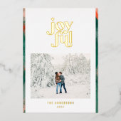 Carte De Vœux En Aluminium Photo abstrait moderne joyeux rouge + vert  (Recto)