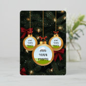 Carte De Vœux En Aluminium Photo Christmas Card (Debout devant)