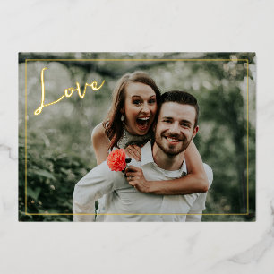 Carte De Vœux En Aluminium Photo d'amour moderne