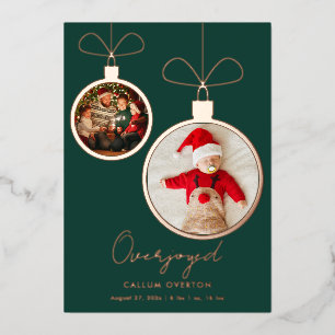 Carte De Vœux En Aluminium Photo de bébé Noël débordant de joie
