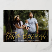 Carte De Vœux En Aluminium Photo de Bénédiction de Pâques (Recto)