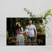 Carte De Vœux En Aluminium Photo de Bénédiction de Pâques (Debout devant)