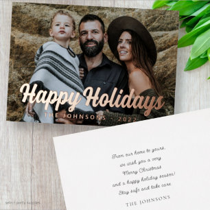 Carte De Vœux En Aluminium Photo de famille avec un message de bienvenue en é