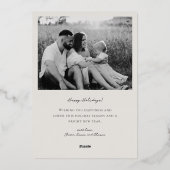 Carte De Vœux En Aluminium Photo de famille classique en beige et Rose Gold F (Verso)