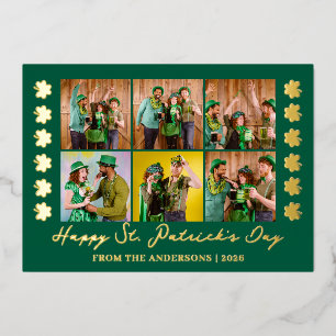 Carte De Vœux En Aluminium Photo de famille de la Saint-Patrick au Trèfle Élé