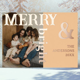 Carte De Vœux En Aluminium Photo de famille joyeuse et lumineuse Élégante P