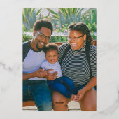 Carte De Vœux En Aluminium Photo de famille personnalisée "Joyeuses Fêtes" en (Verso)