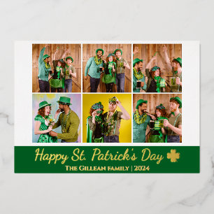 Carte De Vœux En Aluminium Photo de famille Shamrock Jour de la Saint Patrick