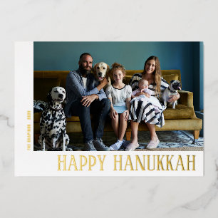 Carte De Vœux En Aluminium Photo de Hanukkah moderne