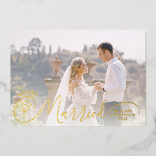 Carte De Vœux En Aluminium Photo de jeunes mariés Félicitations pour votre ma