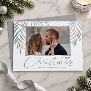 Carte De Vœux En Aluminium Photo de Joyeux Noël aux Palmiers