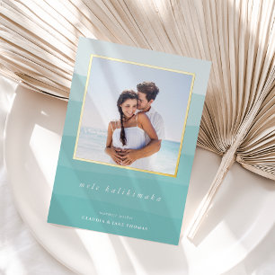 Carte De Vœux En Aluminium Photo de la bande d'aquarelle Mele Kalikimaka