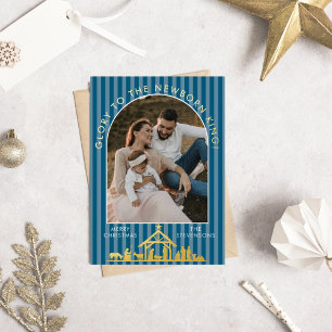 Carte De Vœux En Aluminium Photo de la Nativité chrétienne de Noël classique