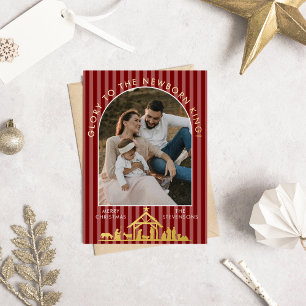 Carte De Vœux En Aluminium Photo de la Nativité chrétienne de Noël classique