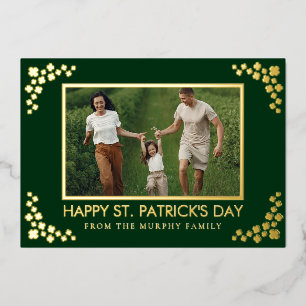 Carte De Vœux En Aluminium Photo de la Saint-Patrick trèfle chanceux minimali