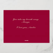 Carte De Vœux En Aluminium Photo de la Saint-Valentin avec impression en cuir (Verso)