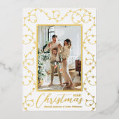 Carte De Vœux En Aluminium Photo de Noël (Recto)