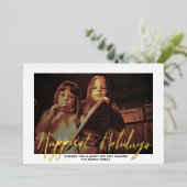 Carte De Vœux En Aluminium Photo de Noël - avec Script Happest Holidays (Debout devant)