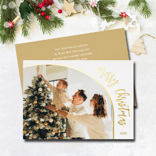 Carte De Vœux En Aluminium Photo de Noël avec texte Joyeux Noël