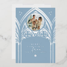 Photo de Noël bleu conte de fées gothique enneigé