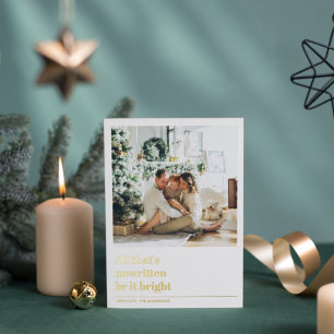 Carte De Vœux En Aluminium Photo de Noël   Citation de Noël   Joyeux Fêtes