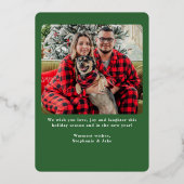 Carte De Vœux En Aluminium Photo de Noël de Buffalo Vert Moderne (Verso)