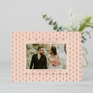 Carte De Vœux En Aluminium Photo de Noël de M & Mme mariés à Noël