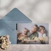 Carte De Vœux En Aluminium Photo de Noël design moderne