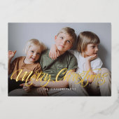 Carte De Vœux En Aluminium Photo de Noël design moderne (Recto)