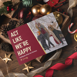 Carte De Vœux En Aluminium Photo de Noël drôle et heureux