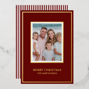 Carte De Vœux En Aluminium Photo de Noël élégant simple