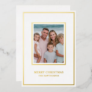 Carte De Vœux En Aluminium Photo de Noël élégant simple