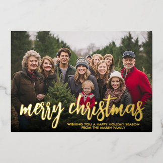 Carte De Vœux En Aluminium Photo de Noël horizontal Joyeux Noël Carreaux