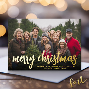Carte De Vœux En Aluminium Photo de Noël horizontal Joyeux Noël Carreaux