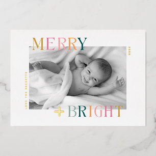 Carte De Vœux En Aluminium Photo De Noël Joyeuse Et Colorée