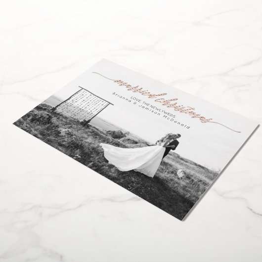 Carte De Vœux En Aluminium Photo de Noël mariée (Rotation)