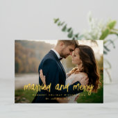 Carte De Vœux En Aluminium Photo de Noël mariée et mariée (Debout devant)