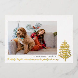 Carte De Vœux En Aluminium photo de Noël religieux minimal moderne en feuille
