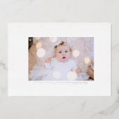 Carte De Vœux En Aluminium Photo de Noël Silver Pinstripe (Recto)