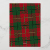 Carte De Vœux En Aluminium Photo de Noël Vertical - Script Gold JOY plaid (Verso)