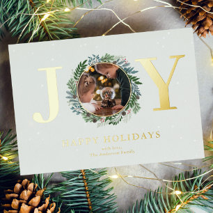 Carte De Vœux En Aluminium Photo de Noël Wreath