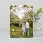 Carte De Vœux En Aluminium Photo de Pâques en or Lettré (Debout devant)