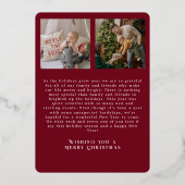 Carte De Vœux En Aluminium Photo de script élégant rétro Joyeux Noël (Verso)