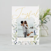 Carte De Vœux En Aluminium Photo de script moderne joyeux (Debout devant)