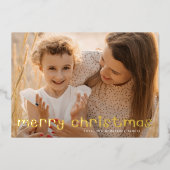 Carte De Vœux En Aluminium photo de script rétro amusant Joyeux Noël (Recto)