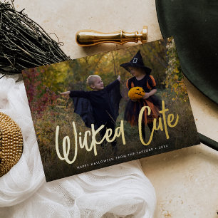 Carte De Vœux En Aluminium Photo de Wicked Cute Halloween