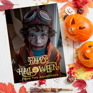 Carte De Vœux En Aluminium Photo drôle de pilote zombie pour Halloween